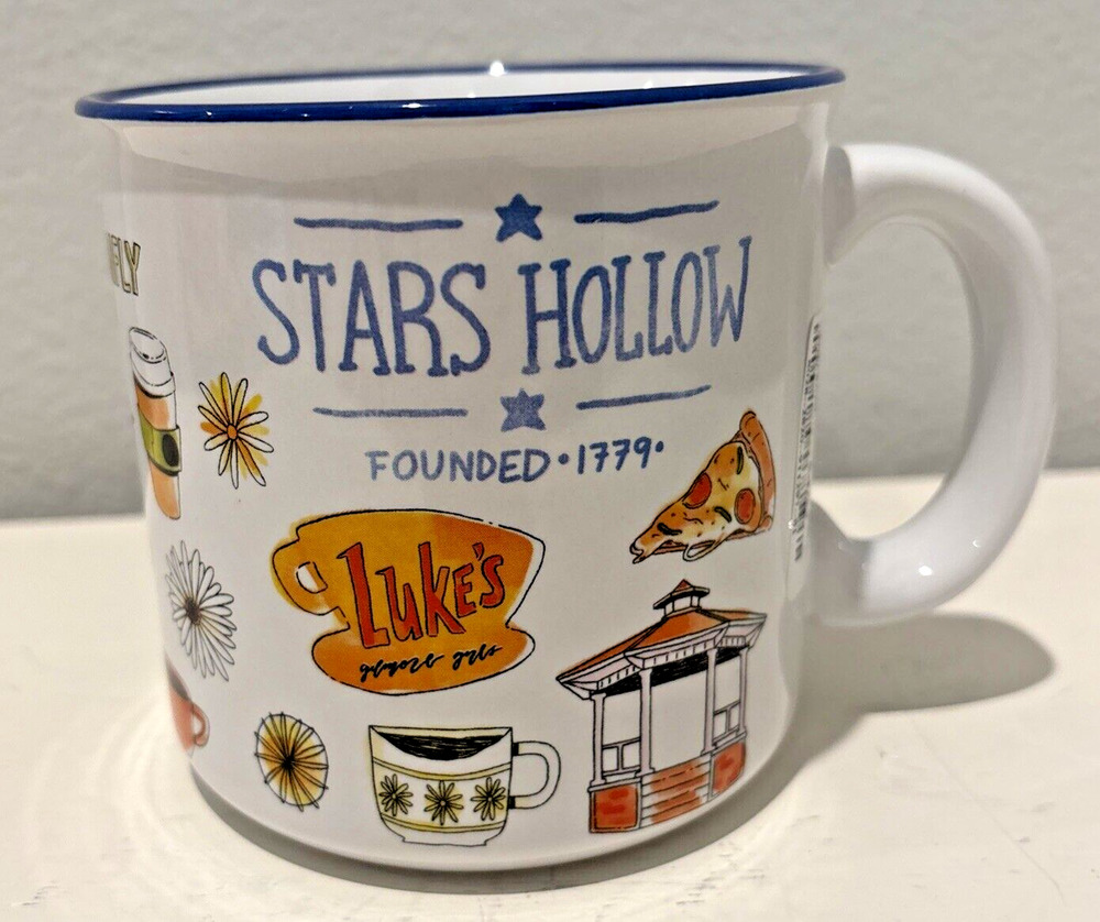 Gilmore Girls Stars Hollow Luke’s Diner Symbols Coffee Tea Mug BRAND NEW 20oz